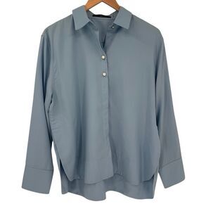 Mother of Pearl London Elizabeth‎ Tencel Lyocell Pearl Buttons Shirt Blue Small